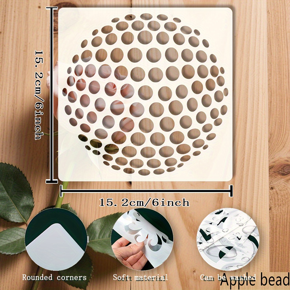 Reusable 3d Polka Dot Painting Templates - Circular Abstract Texture Stencils For Fabric, Canvas, Wood Walls & Furniture - For Home Decor, Diy Crafts, Projects