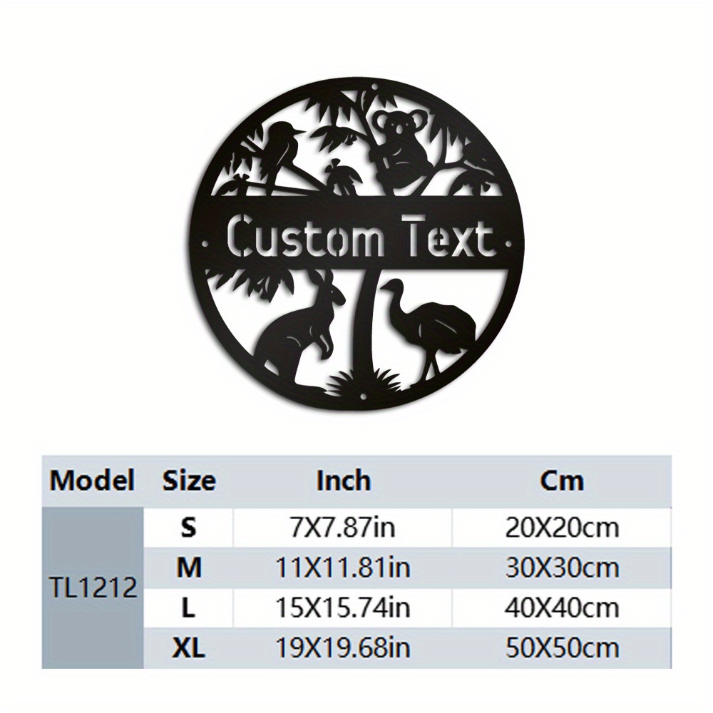 TEMU 1pc Fashion Customized Name Animal Themes Silhouette Of Metal Art Tin Plaque Metal Plate Signs Wall Sculptures For Home Decor For Garden Decor