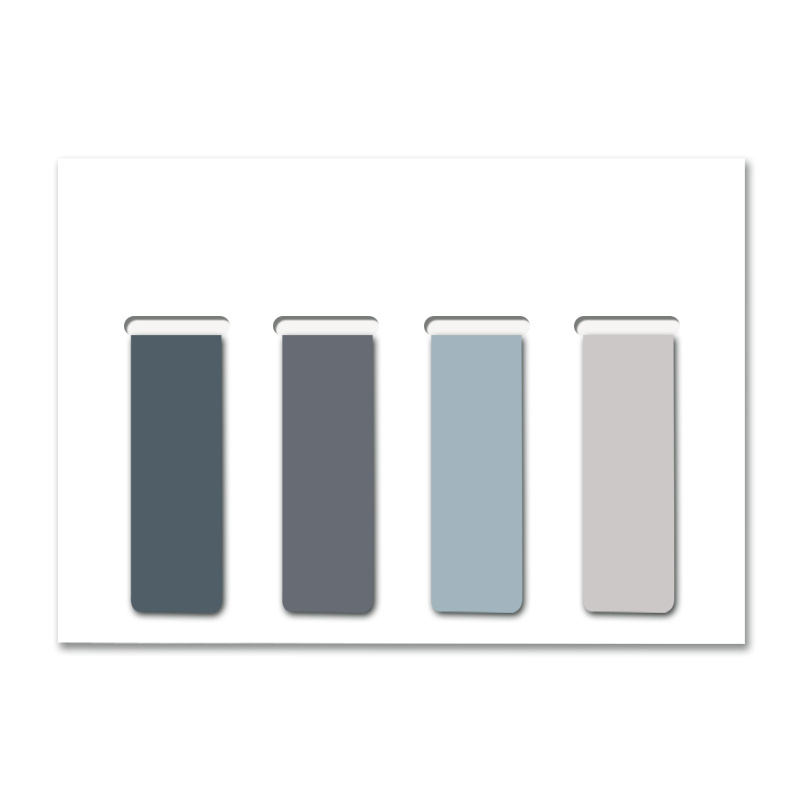 TEMU 4pcs Minimalist Magnetic Bookmarks For Book Lovers, Aesthetic Muted Gray Markers, Double-sided Book Clips And Refrigerator Stickers For Office