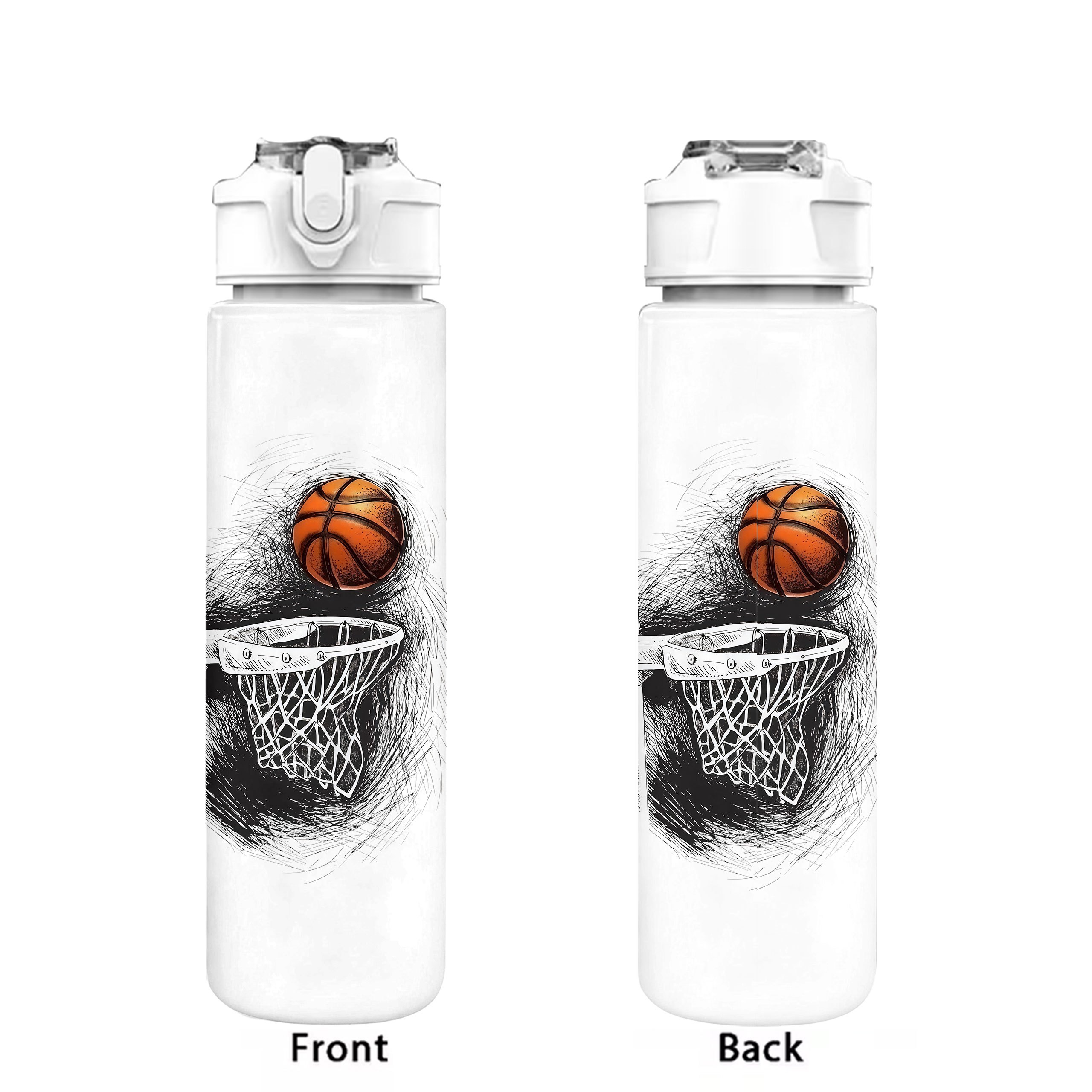 TEMU Bouteille d' en plastique 1 pièce avec imprimé intégral de , 750 ml/26 oz, imprimé , étanche avec couvercle escamotable, légère, robuste et