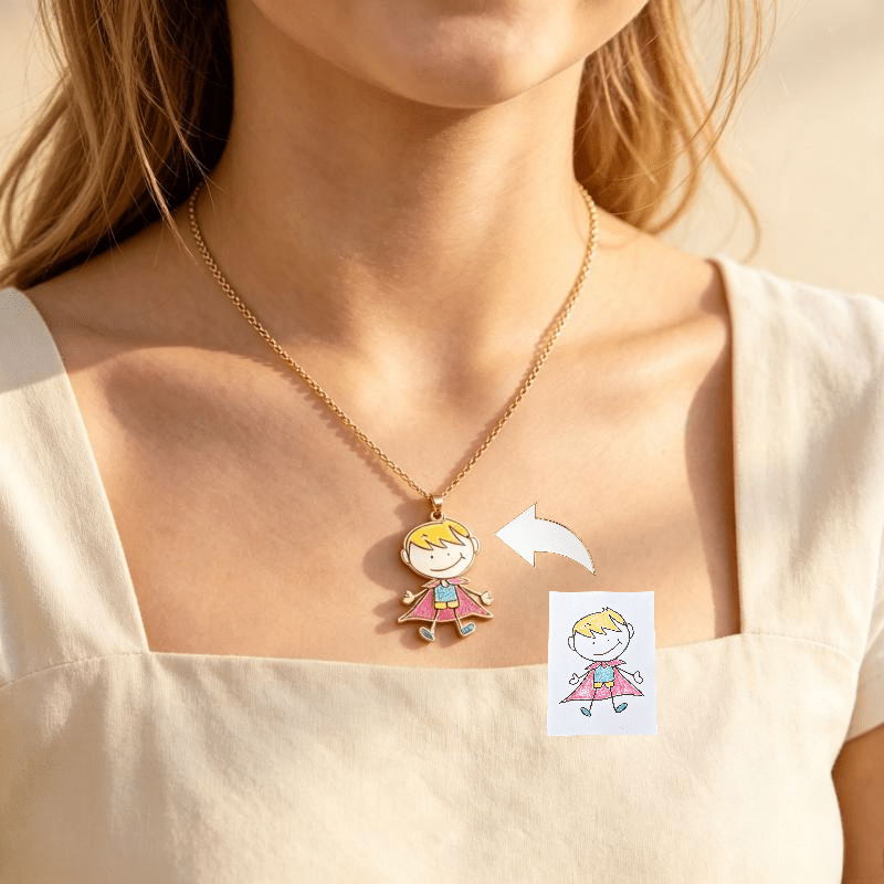 Personalized Bohemian Style Colorful Painting Pendant Necklace