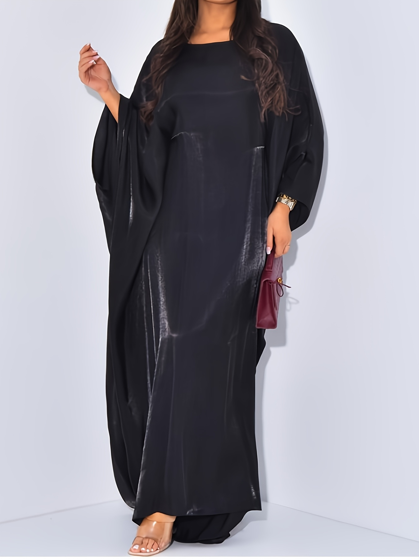 elegant middle eastern glitter abaya fits flowing - Temu Cyprus