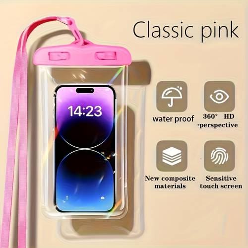 (2pcs Optionnel 1pc) Grand Écran Tactile 8 pouces Bandeau de Téléphone de Haute Qualité Lanière - Protection HD 360°, Boîtier en Plastique Transparent et Durable Adapté à la Natation, au Cyclisme, à la Plage et aux Sports Nautiques, Pratique et Confortable