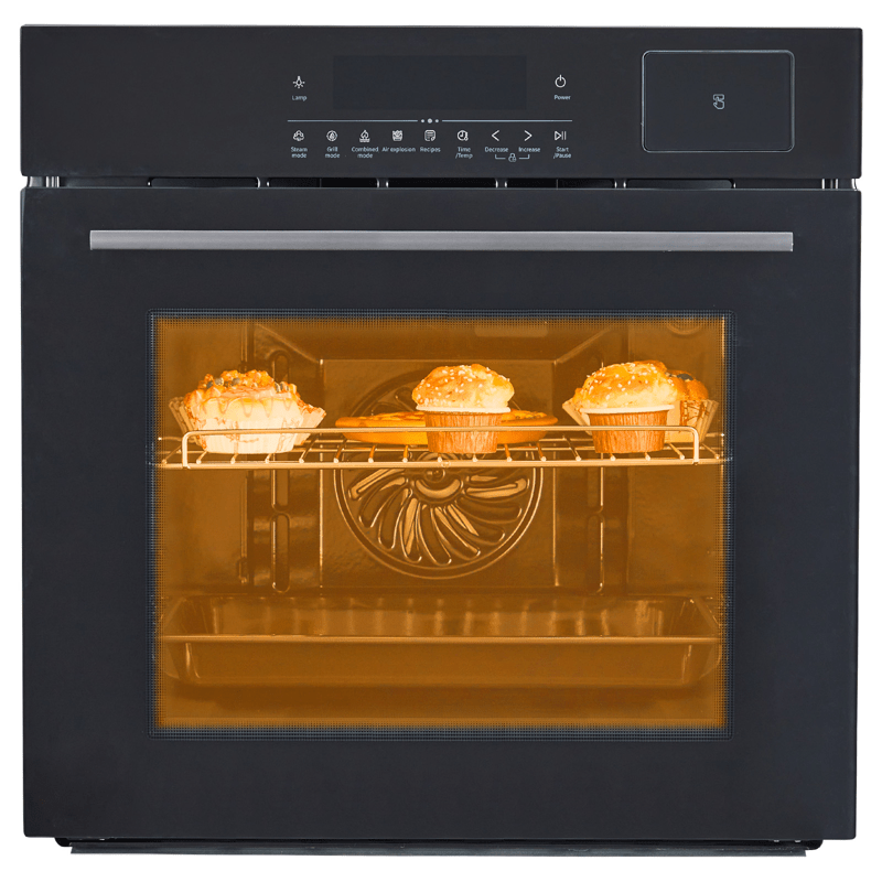 24" Single Wall Oven 2.5Cu. Ft Built-In Electric Oven 3000W W/ 8 Cooking Modes