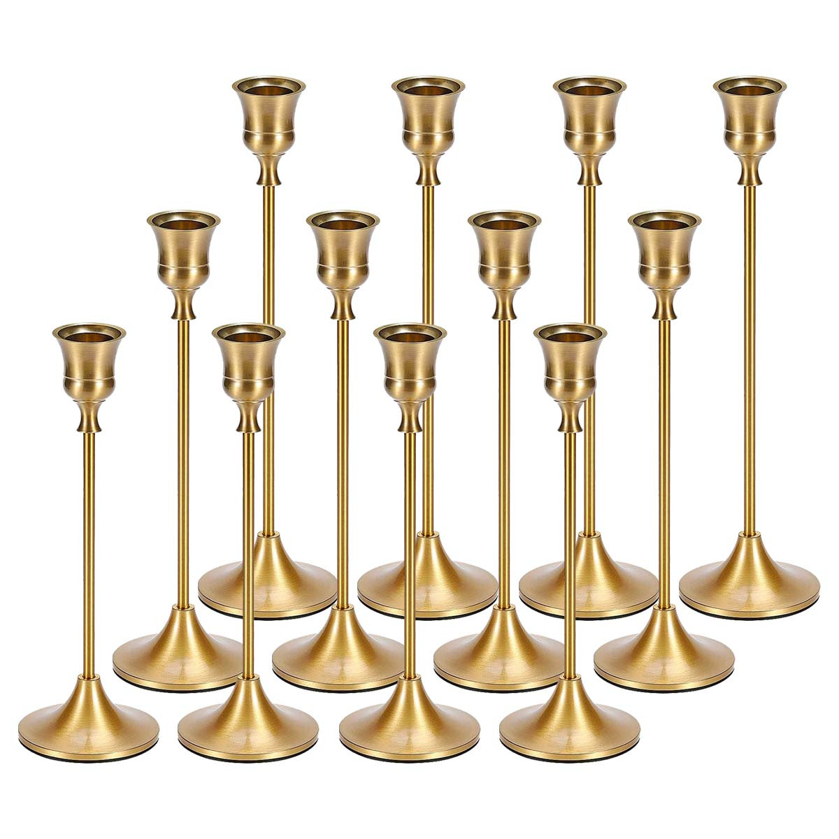 

12pcs/ Set Taper For Gold Brass Candelabra For Fireplace Dining