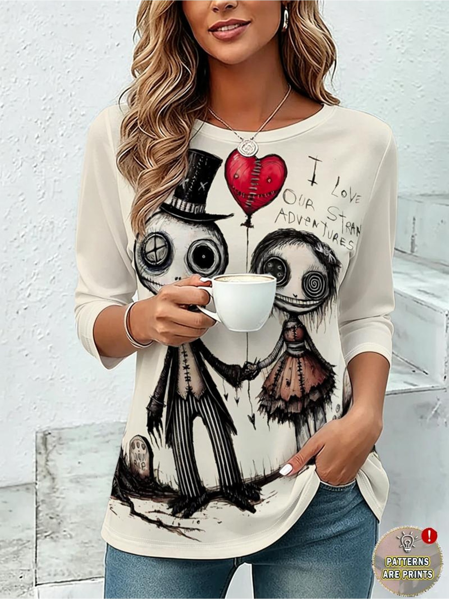 item picture  ed design not textured   flat   t shirt no accessories gothic cartoon     womens t shirt polyester fabric mixed colors multiple sizes   an ideal holiday gift for mothers and wives