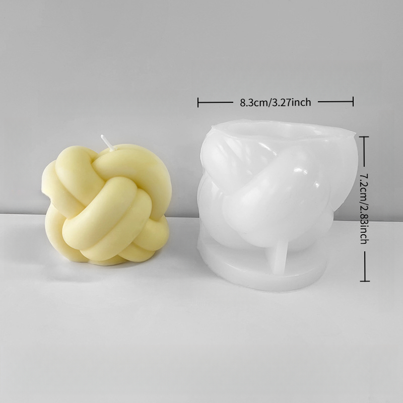 TEMU Stampo in silicone per candele con nodo di filato, per di candele, specificamente per candele profumate, caratterizzato da un design a nodo di ,