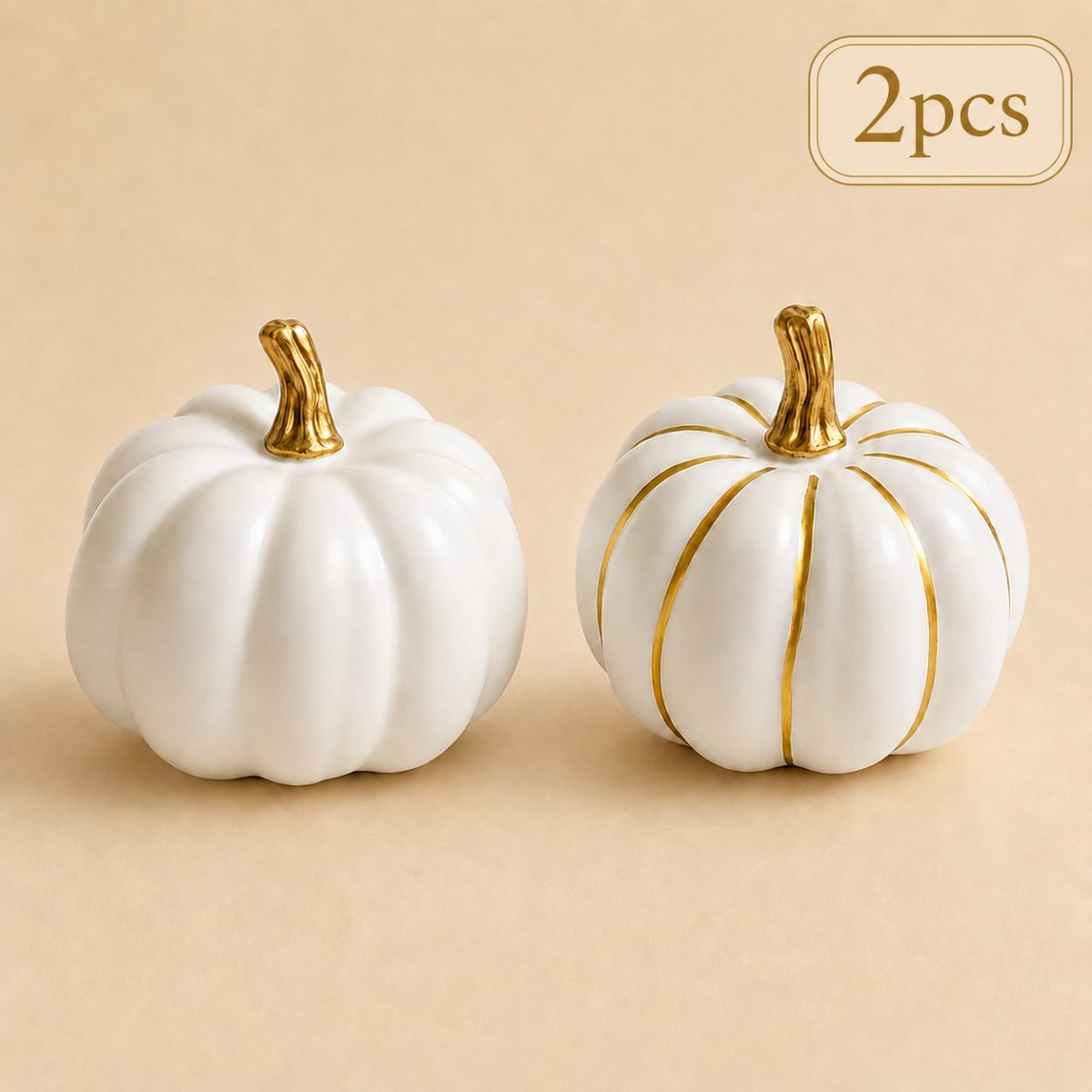 Image of 2pcs Decorative Ornaments, Halloween Autumn Holiday Tabletop Decorations, Minimalist Home Decor, Suitable For Living Room, Bookshelf, Entrance, And Dining Table Arrangement