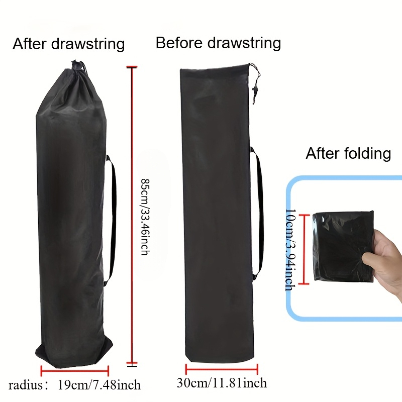 TEMU Sac de rangement extra large en tissu Oxford de haute qualité pour l'extérieur et , organisateur noir portable pliable à cordon, disponibles en