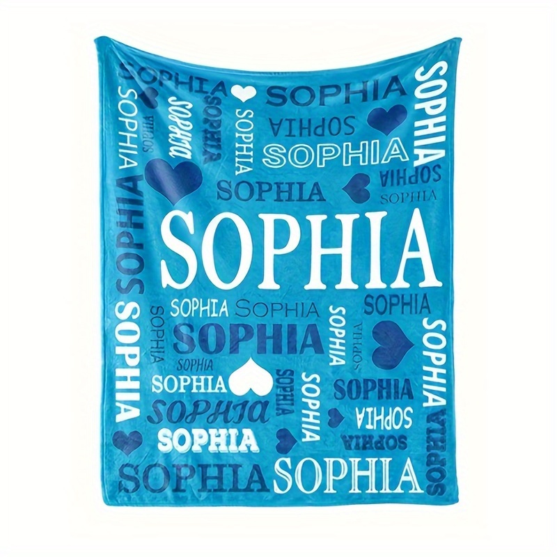 TEMU 1pc Personalized Name Flannel Blanket - Options, Soft Cozy Throw For Home, Office, Sofa & - Machine Washable Gift For Family, , , Accessory |