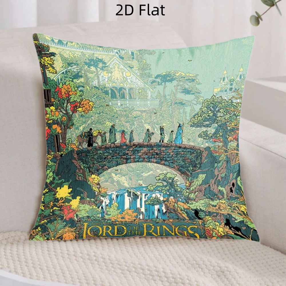 TEMU 2d Flat 1pc Classic Movie Short Plush Pillow Cover Pillow Case Cushion Cover Double-sided Printing Zipper Closure Sofa Living Room Bedroom Party