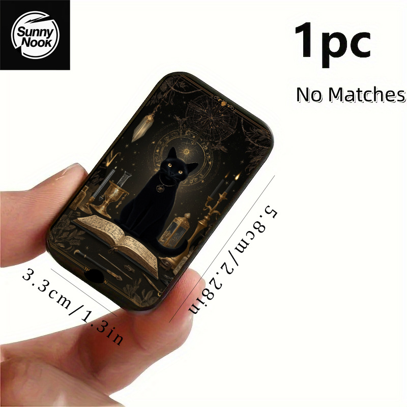 TEMU 1pc Magic Book Black Cat, Matchbox That Can Hold 20 Matches, Easy And Portable High-end Matchbox, Fashionable And Exquisite Pattern Matchbox,