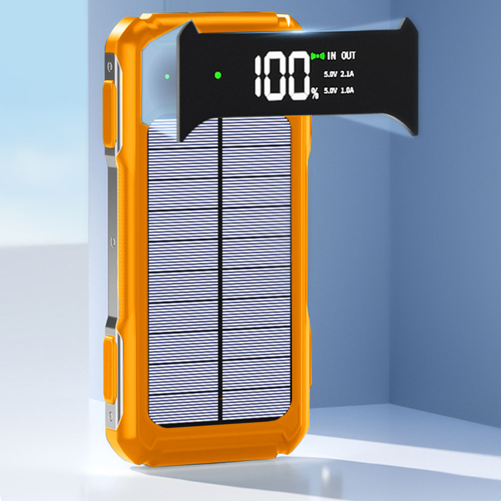 TEMU 10000mah Portable Large Solar Power Bank 4 Usb Output External Battery Fast Charger - Portable Power Banks Built-in With Led Light For Iphone, ,
