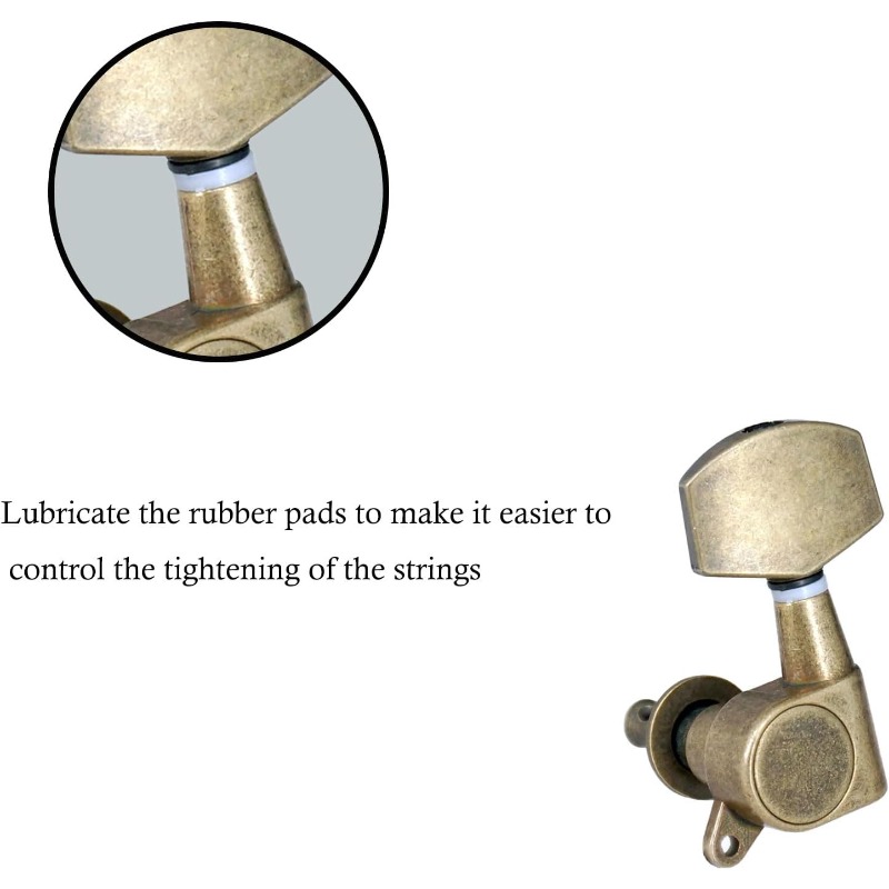 6pcs 101.44oz+3R Guitar Machine Heads Guitar String Tuning Pegs Machine Head Tuners for electric guitar tuner Acoustic Guitar for replacement and upgrad (Bronze color),  Guitar Upgrade Parts, Guitar String Tuners, Bronze Guitar Hardware, Classic Gear