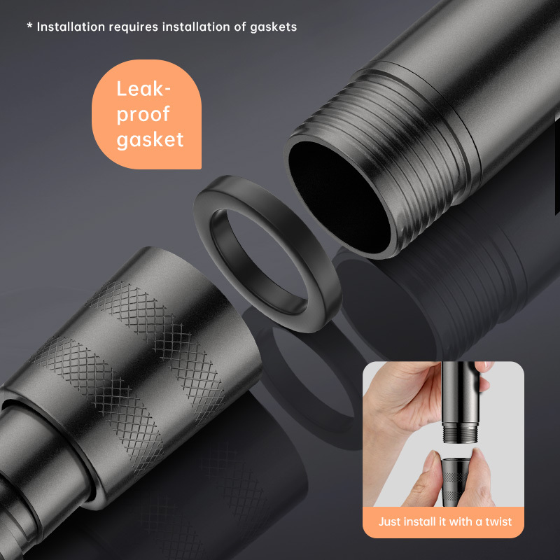 JIAYUN High-Pressure Black Stainless Steel Shower Head, Handheld