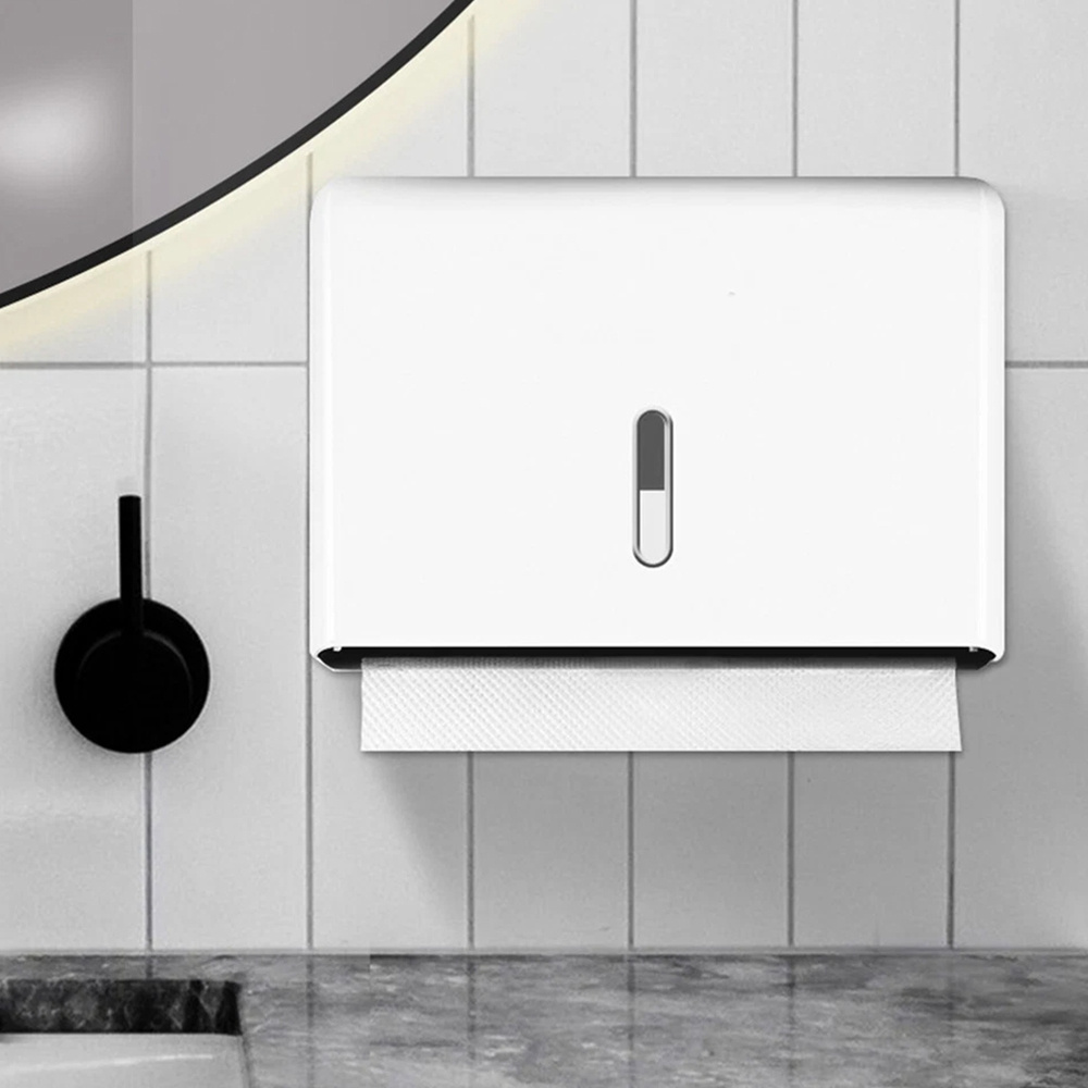 Image of Wall-mounted Paper Towel Dispenser With Button Switch For Home Office School Hotel Shopping Mall