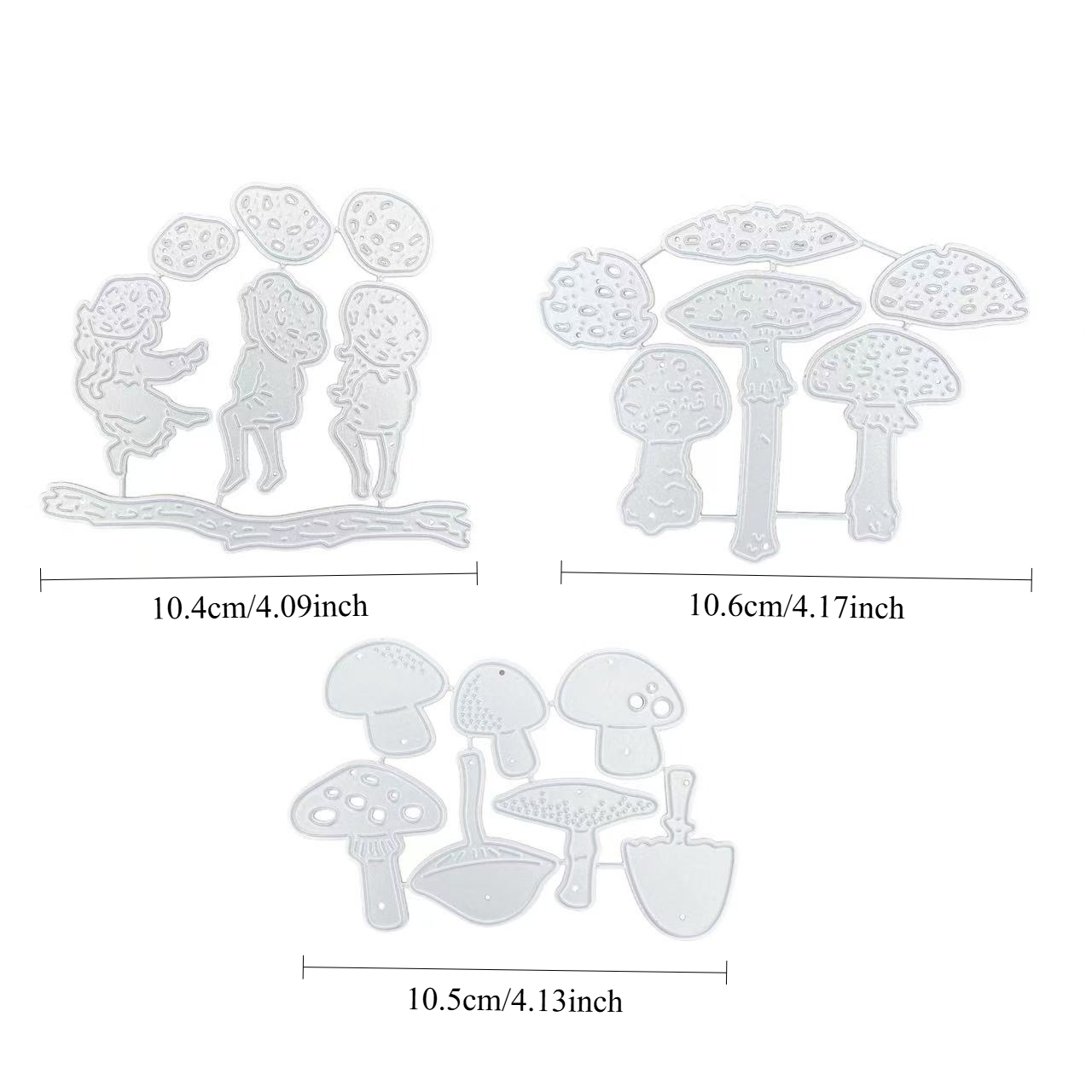 Image of 3pcs Autumn Mushroom Set Metal Cutting Dies For Crafts, Scrapbooking, Card Making, And Paper Craft Supplies