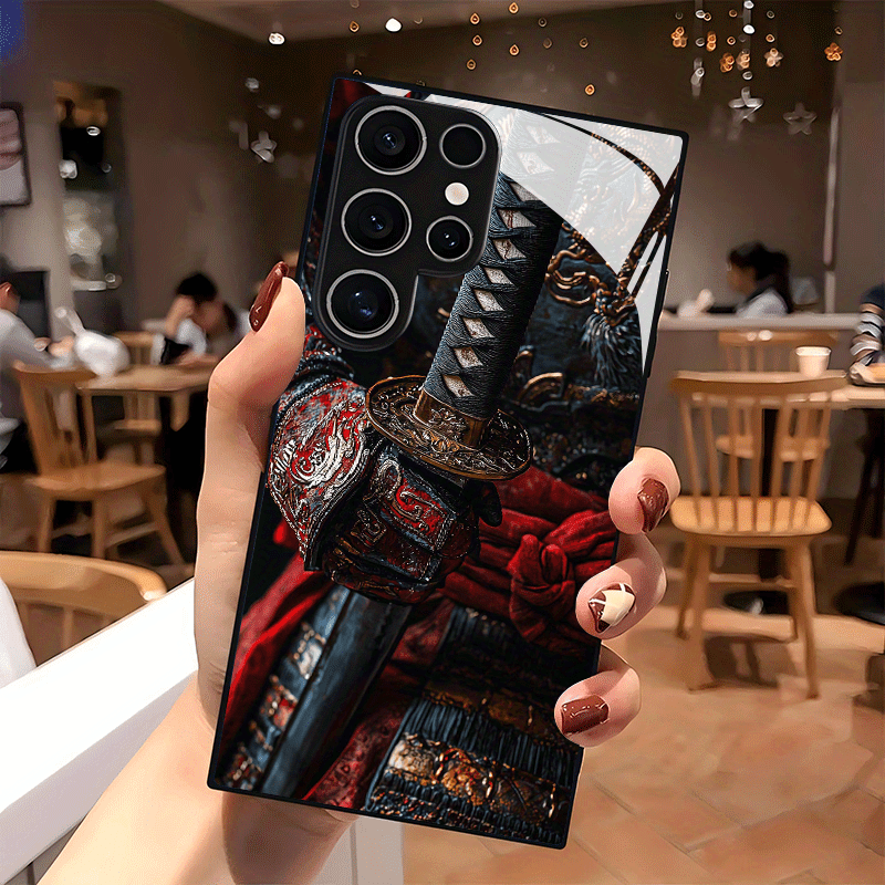 TEMU Phone Case: Black Glass Phone Case With Suitable For Galaxy S25plus, S25ultra, S24plus, S24ultra, S23ultra, S23plus, S23, S22ultra, S21, S21,