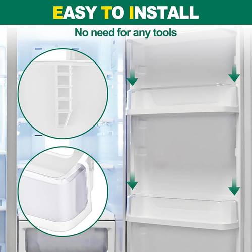 2 pack da97 08348a refrigerator door shelf bin compatible with samsung refrigerator middle door bin rs25h5121ww rs25h5121sr replaces ap4578465 2051360 ps4