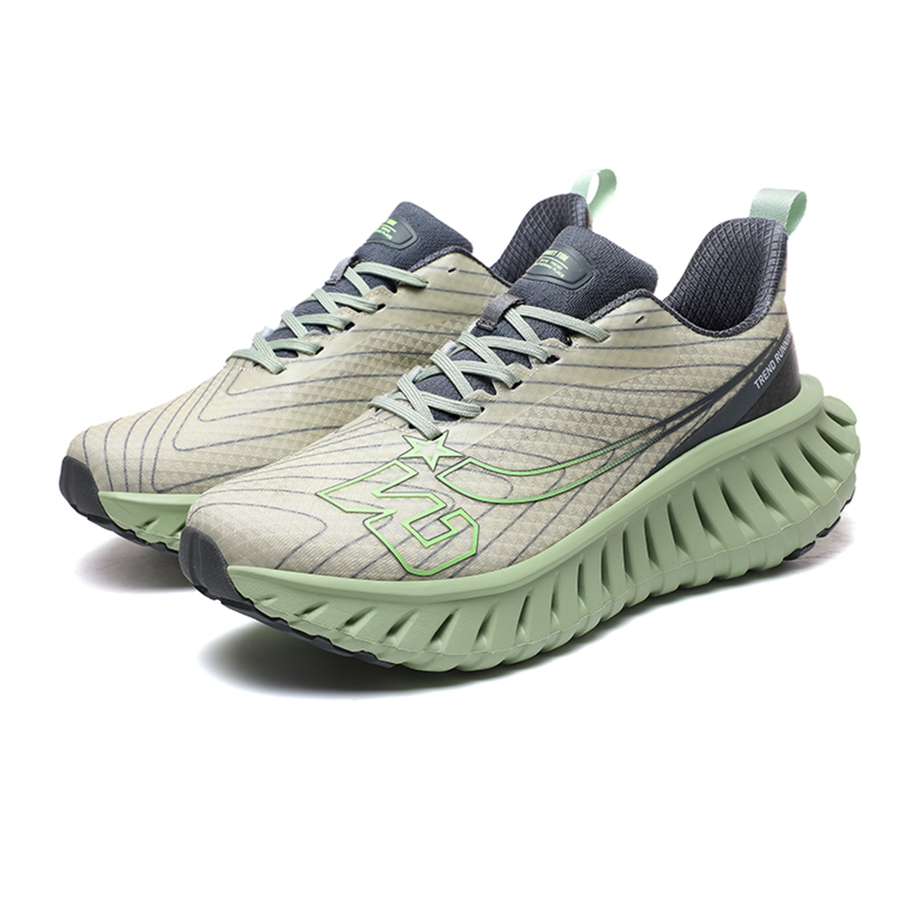 Carbon Plate Technology - Men's Road Running Shoes, Thick-Soled Casual Sneakers for Men, Comfortable and Breathable Fabric Upper, Cushioning and Shock-Absorbing MD Midsole, Slip-Resistant and Wear-Resistant Rubber Outsole, Low-Top Lace-Up Closure