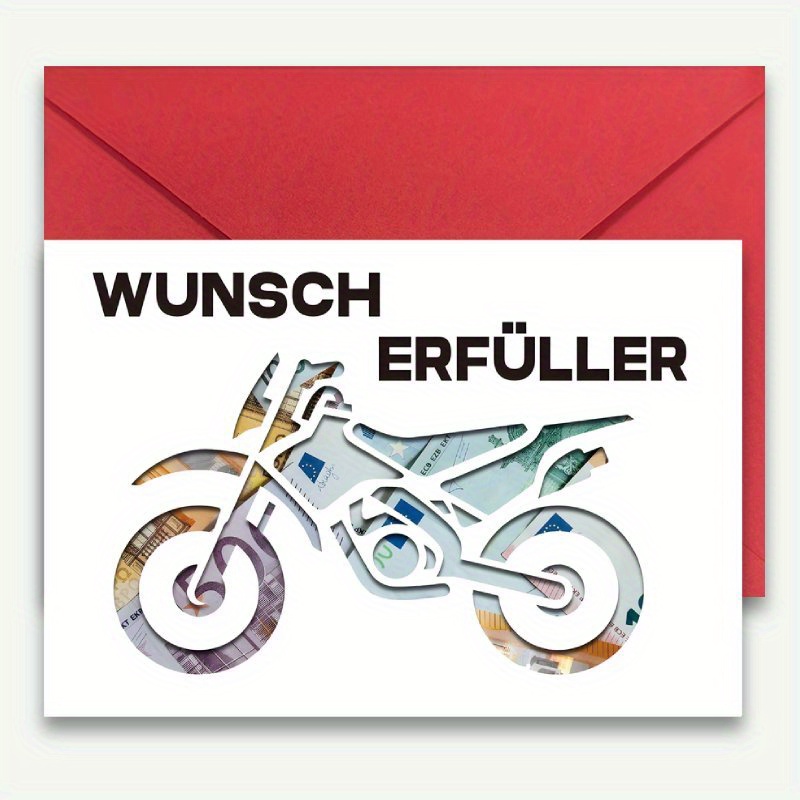 E-shop Eine deutsche Motorrad-Geburtstagskarte, ein perfektes Geschenk für Familie, Freunde oder jeden, der wünscht, wahr zu werden