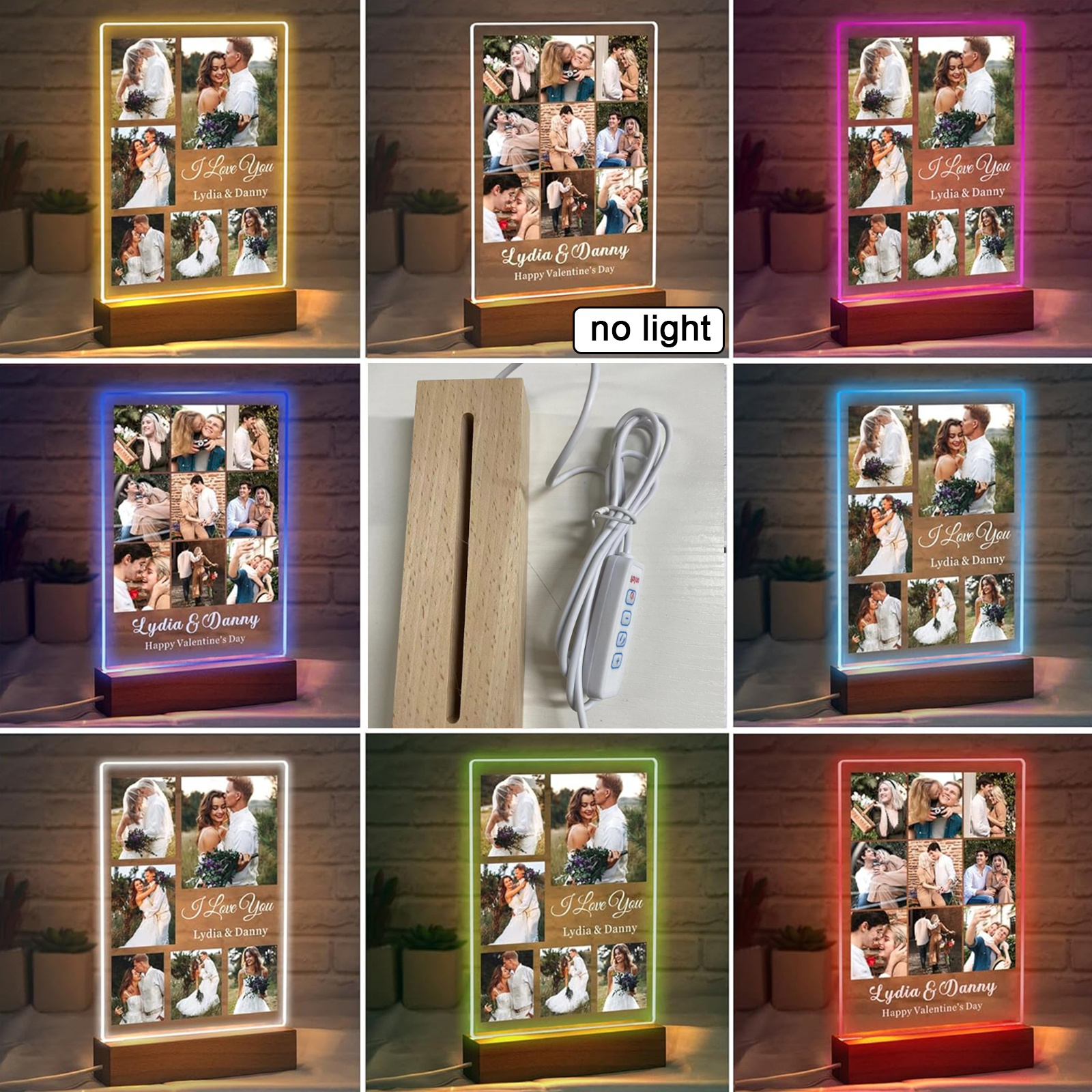 TEMU 1pc Personalized Valentines Day Gifts For Him Her, Custom Photo Night Lights Picture Frame, Personalized Birthday Christmas Valentines Day Gifts
