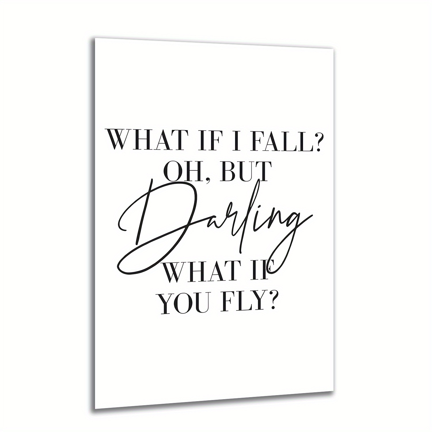 TEMU 1pc Vintage Inspirational Canvas Wall Art Print - " I Fall? , You Fly!" Unframed Motivational Poster For Home Office Decor, Canvas Painting With