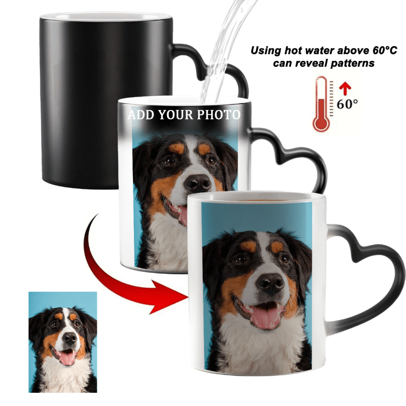 

1pc Personalized Mug 330ml/11oz - Custom Photo Cup, Reveal Design With Heat, Ideal For Christmas, Valentine's, & Father's Day, Thanksgiving, Birthday Gifts