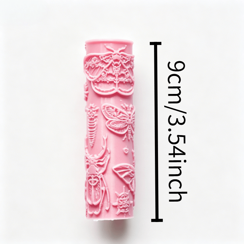 TEMU 1pc 3d Printed Insect Theme Clay Roller Embossing Tool, Suitable For Pottery, Clay And Crafts, Reptile Patterns, Ideal For Entomology Projects,