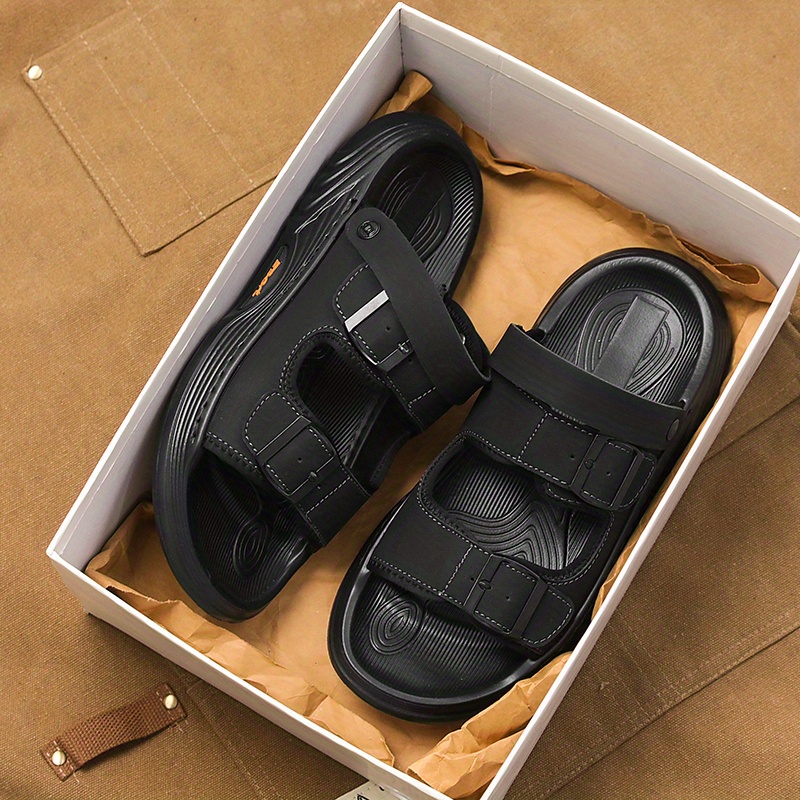 bestseller unisex   beach sandals ultra cushion non slip lightweight walking shoes with adjustable   straps durable pvc for vacation casual wear mens fashion style         absorption travel footwear minimalist style cushioned    able footwear travel essentials Product details 1