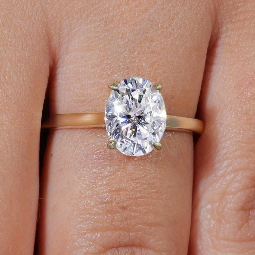 Women's 1/2/3 Carat Synthetic Moissanite Oval Ring