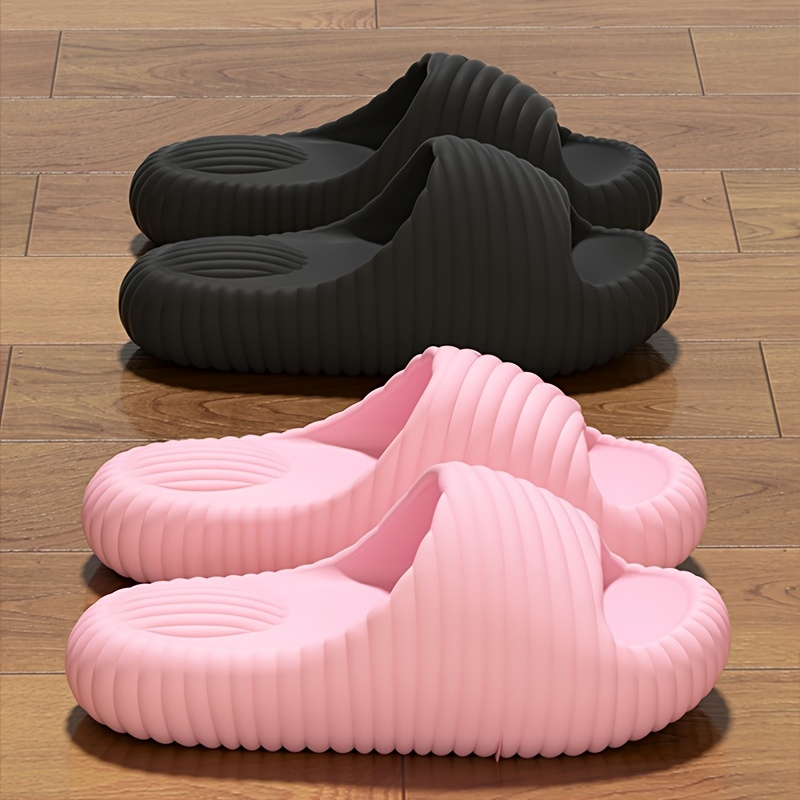 womens lightweight quick dry slip on slippers soft cushioned insoles non slip pu sole cushioning arch support for   beach bathroom poolside couples matching footwear easy clean slipper shoes beach sandals     material supportive insoles home lounging Product details 0
