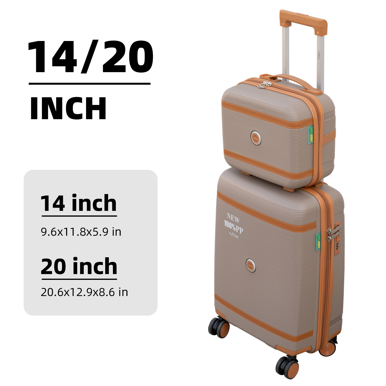 The Perfect : 14 And 20 Inch Lightweight Suitcases, Durable Pp Build, Minimal Vibration Design, Easy To , Great For Business And Leisure Getaways