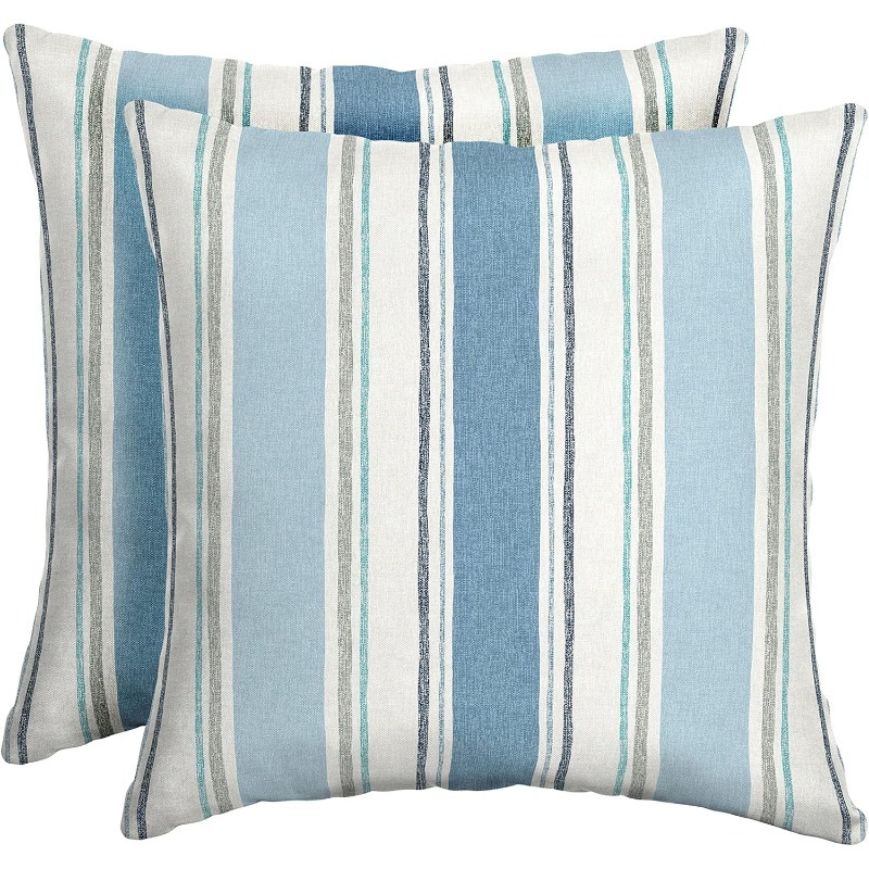 TEMU 2pcs Blue White Vertical Striped Throw Pillow Covers, Stripe Decor Cushion Cases, Machine Washable Removable Pillow Covers For Sofa Home Decor,