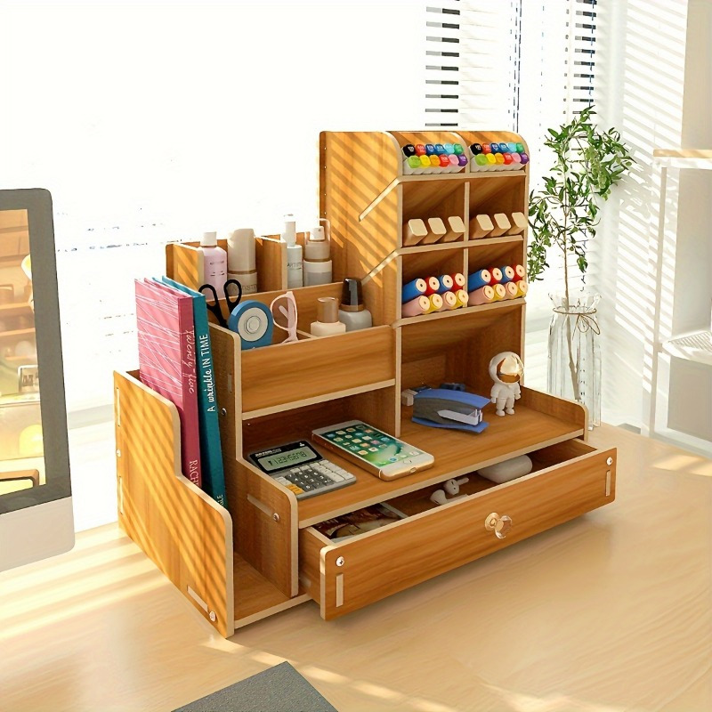 

Wood Desk Organizer - - For , Pencils & Accessories