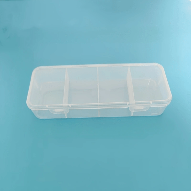 TEMU Four-compartment Transparent Storage Box, For Jewelry, Hair Accessories, And Hair Clips, Desktop Tidy Storage Box, Practical Dust-proof