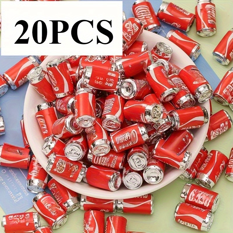 TEMU 20pcs Metal Collectible Figurines, 1:12 Scale Soda Can Models, Dollhouse Accessories, Bar Decor, Diy Craft Supplies For Miniature Scenes