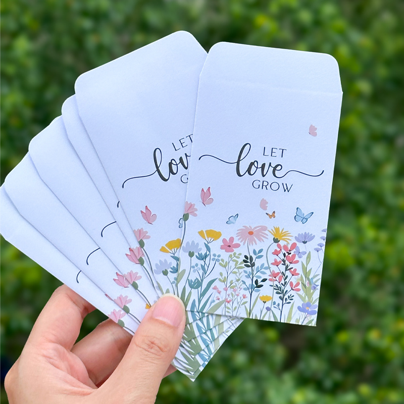 E-shop Geschenk für Sie/Ihn 25 Stück 6X11,5Cm "Lass " Kraftpapier Saatgut Geschenktüten, Vintage Stil Bedruckte Gastgeschenktüten für Hochzeitsgäste,
