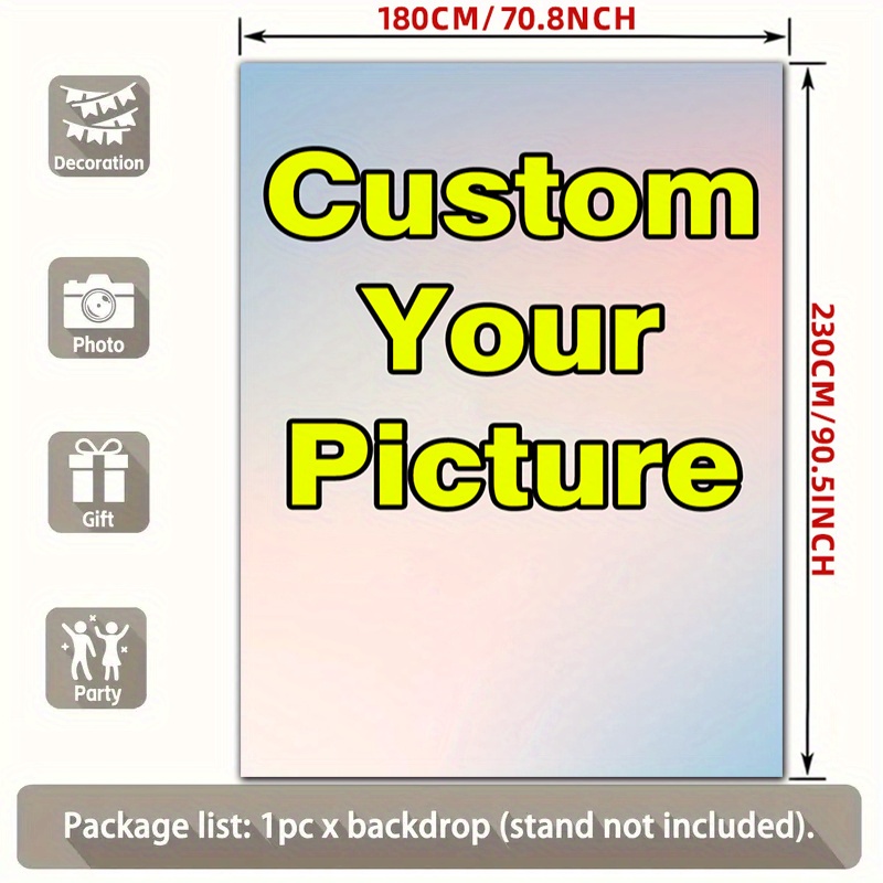 TEMU 2d Flat, 2d Flat Banner, 1pc Customized Based On Your Provided Pictures. Please Your Pictures Party Banners. Suitable For Party Decor. Polyester