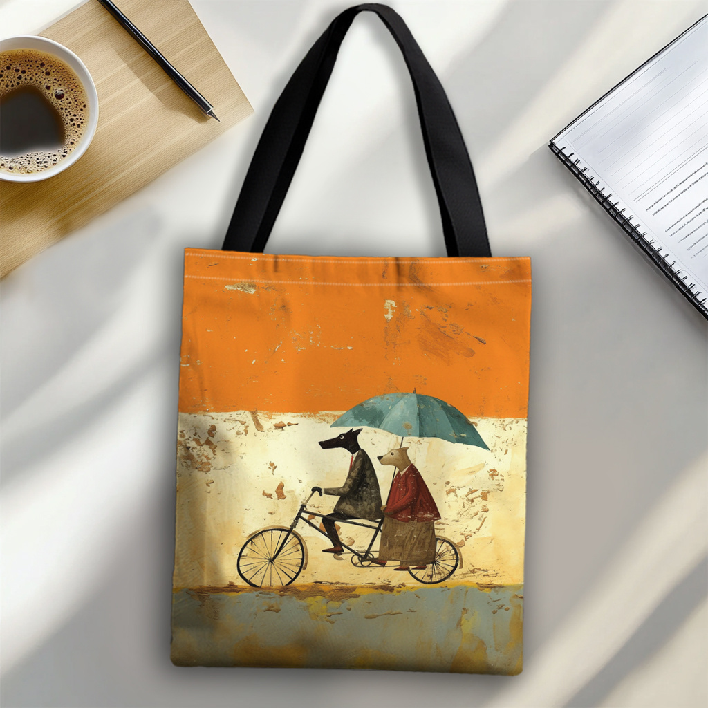 Image of +[women's Shoulder Bag]fashion Element 1pc, Abstract Art, Women, Dogs Pattern Tote Bag, Ideal For Shopping, Everyday Use, Holiday Gifts, High Quality, Ladies' Bag