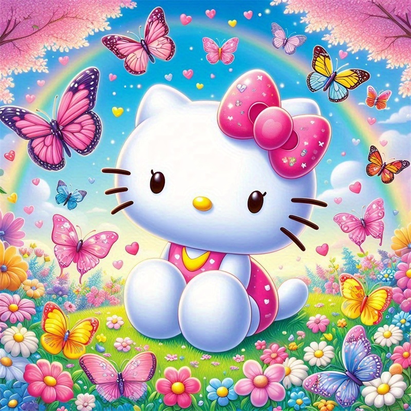 

Hello Kitty 5d Diy Diamond Painting Kit - Round Art, Cartoon Mosaic Craft For Home & Wall Decor, Perfect Gift For (11.8x11.8 Inches)