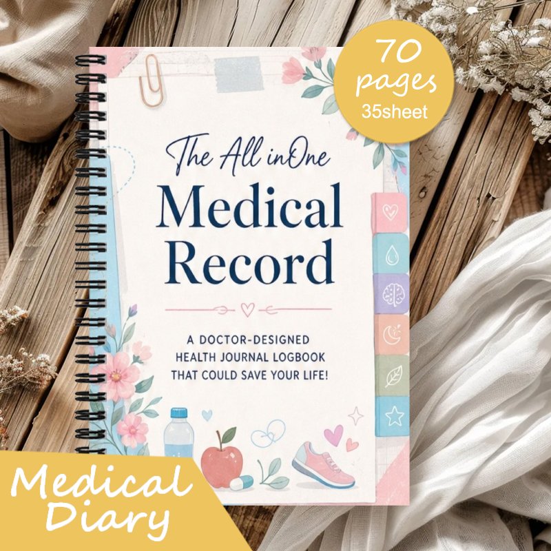 TEMU 1pc Medical Binder -one Medical Record Doctor Designed Logbook For Symptoms, Medication, Diet, Self-care Records, Record Book