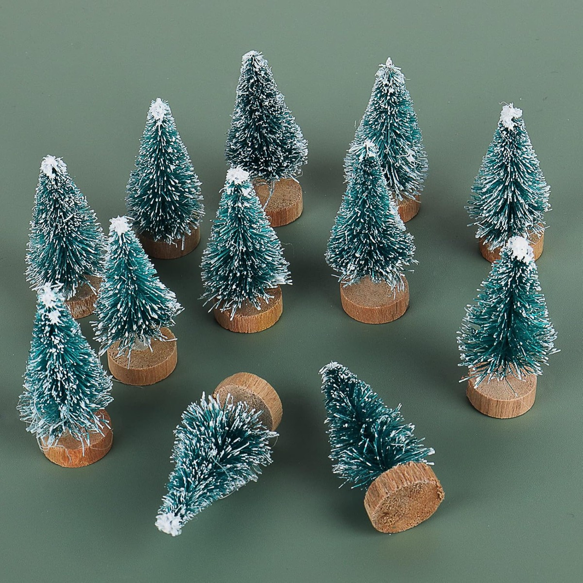 

12pcs Mini Christmas Trees For Crafts - Versatile & Diy Snow Supplies, Holiday Decorations And Gifts, Christmas Tree, Bottle Brush, Crafts, Diy, Snow Globes