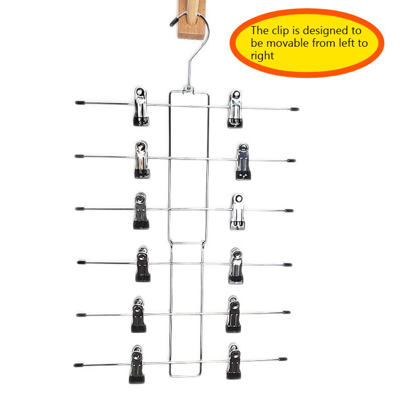TEMU Organisateur de jupes en métal moderne à 6 niveaux avec crochets rotatifs à 360° | Rangement de vêtements encombrant pour pantalons et jupes,