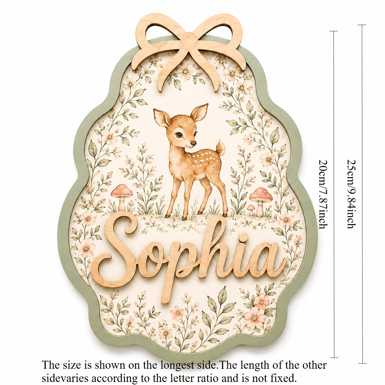 TEMU Name Sign, Personalized Wooden Name Plaque With Deer And Print, Custom 3d Wall Decor, Bedroom Door Sign, Birthday Gift