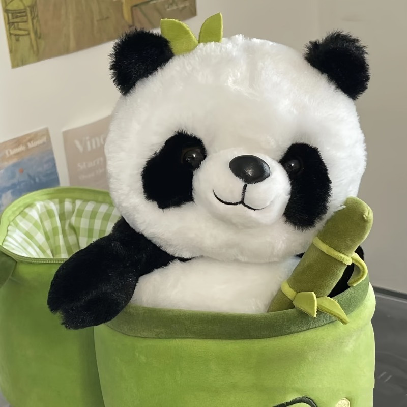 1pc Adorable Panda Plush Dog Toy - Soft & Durable Chew-Resistant Pet Companion with   Eyes, All Breed Sizes, Safe for Playtime & Cuddling - Sturdy Construction for Long-Lasting Use, Ideal Gift for Dog