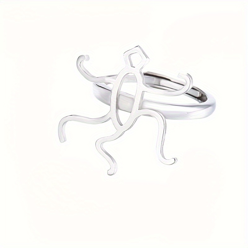 Image of S925 Sterling Silver Ring Holder, Retro Ethnic Style Pixiu Ring, Irregular Universal Diy Ring Holder, Suitable For Daily Versatile Gifts, Dating, Parties, Birthdays, Valentine's Day, And Other Gifts