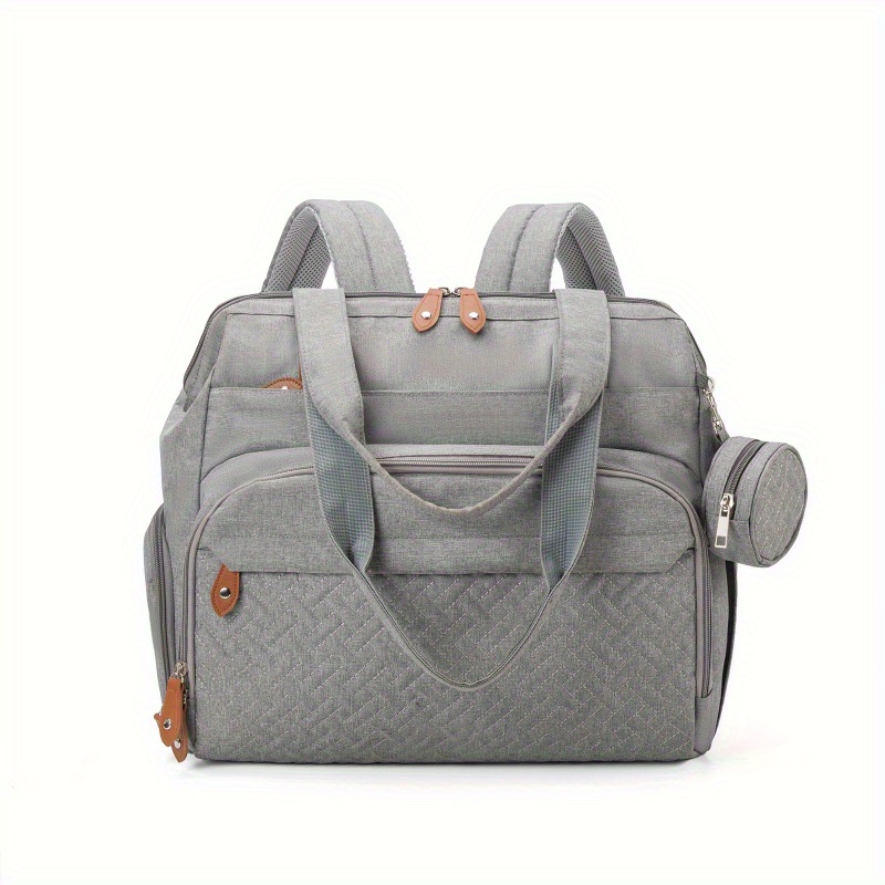 large capacity mommy backpack versatile diaper bag with insulated pockets adjustable straps zippered compartments gray black oxford fabric for everyday use versatile carryall elegant design secure zipper closure diaper bag backpack 0