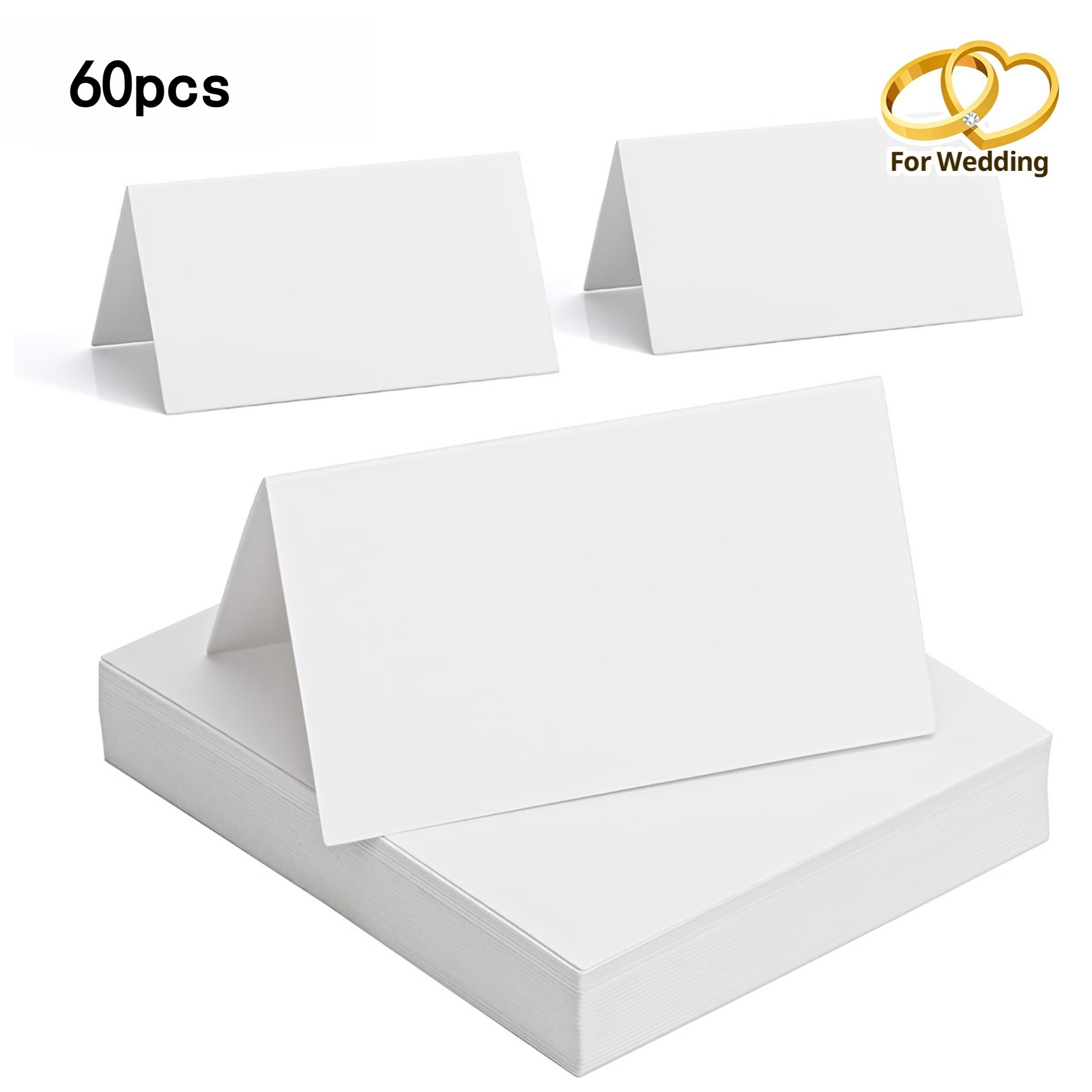 Image of 60pcs Wedding Cards, Cards, Settings, Cards For Tables, Table Decor, Suitable For Decorating Tables , Birthdays, Parties, Baptisms, And Any Other Celebrations, 3.93inch X 3.54inch