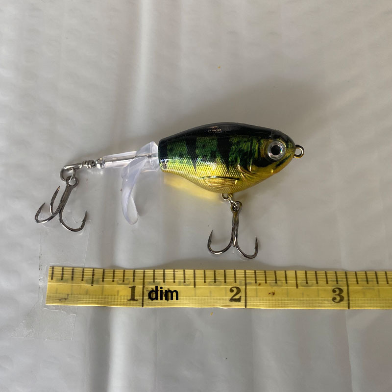TEMU 1pc Premium Topwater Fishing Lure | 9cm Propeller Bait With Realistic Mixed Colors & Sharp Treble Hooks | Suitable For Freshwater And Saltwater,
